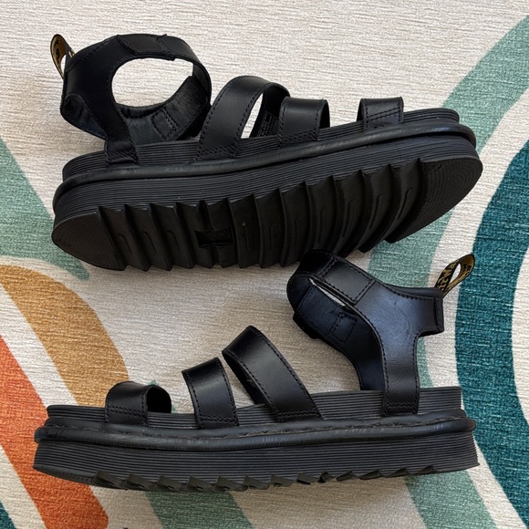 Doc Martens Black Strappy Platform Sandals - Picture 7 of 13